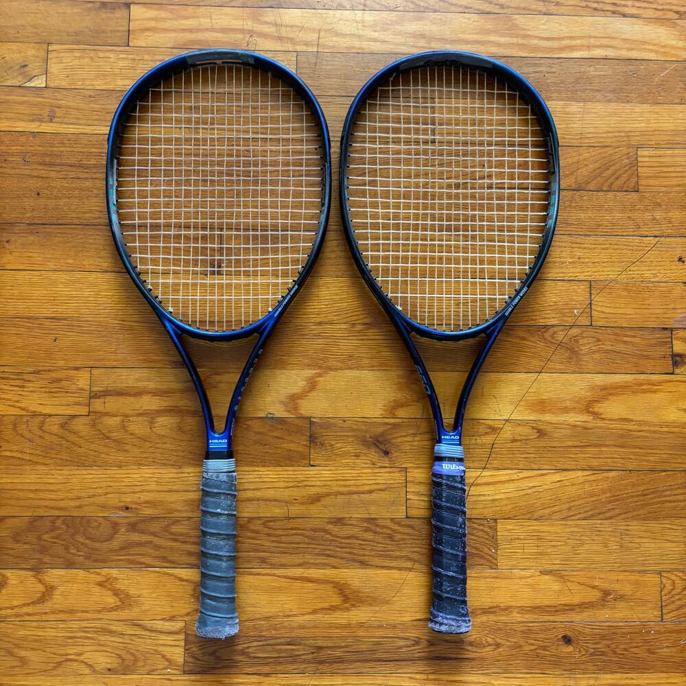 Vintage 2-Set Head Made in Austria Genesis 660 Double Power Wedge Tennis Rackets